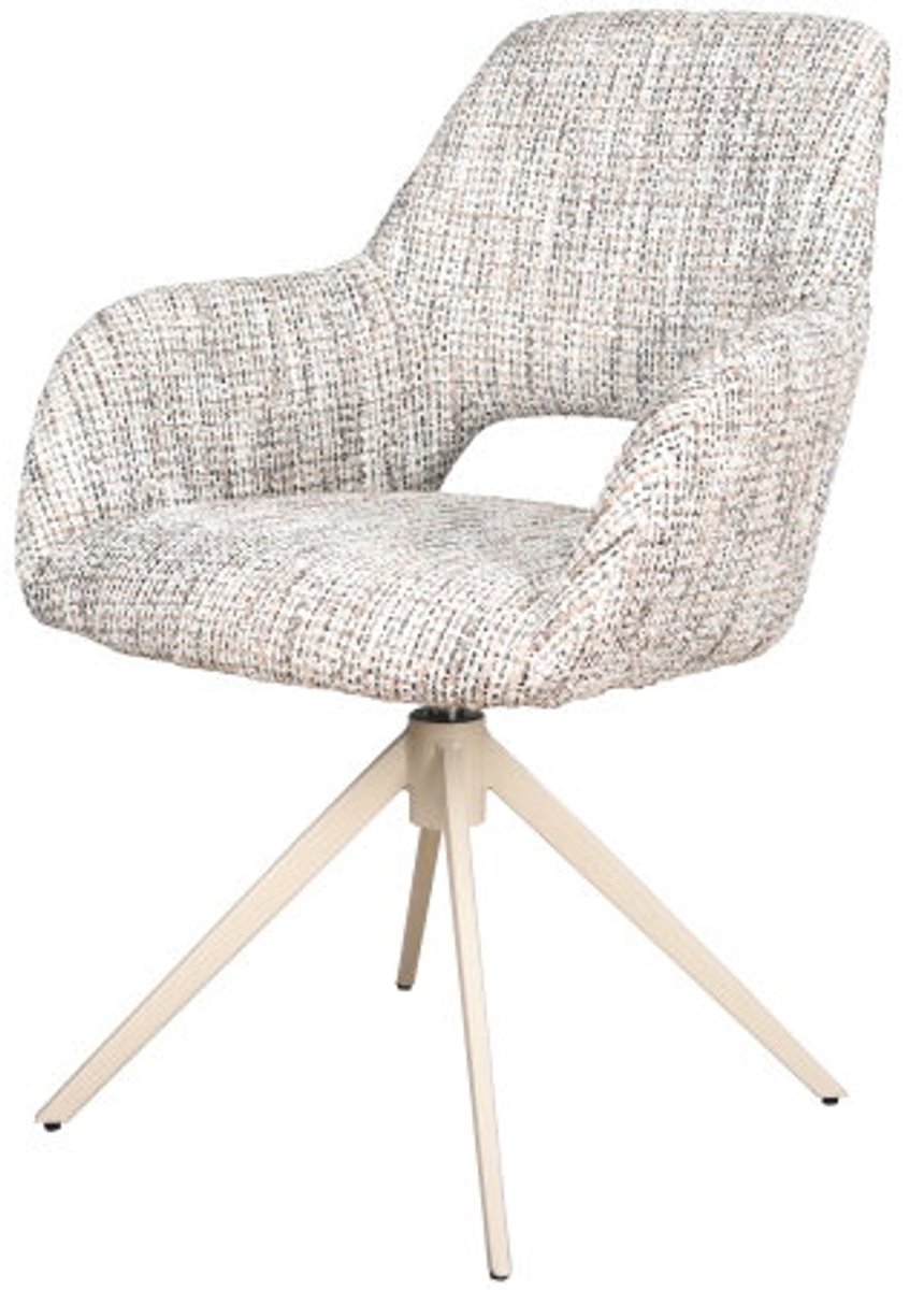 Eetkamerstoel Paris poot Moon draaibaar Beige - Be Trendy nature 01
