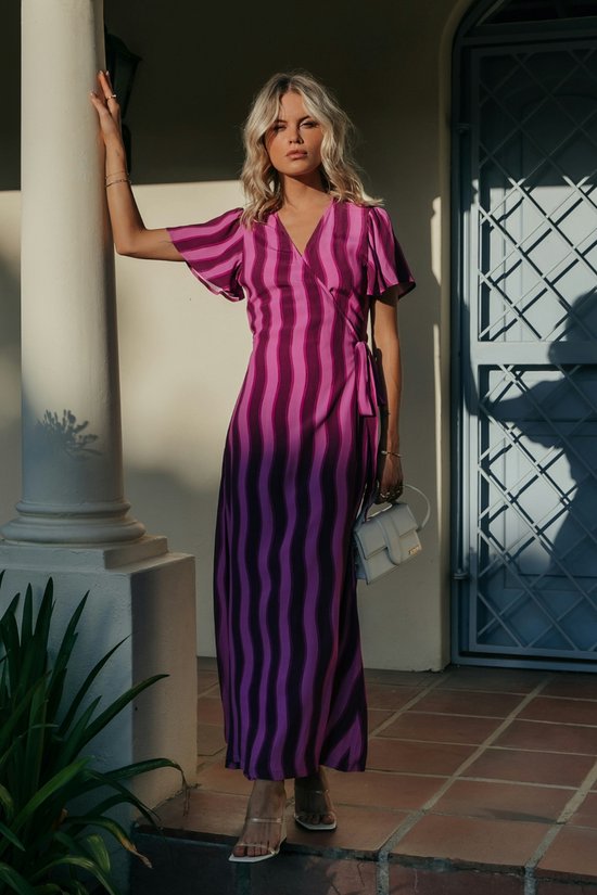 simple elegant mother of the bride dress Oluchi African Print Wrap Dress