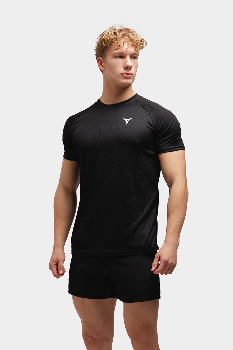 Breaking Limits Sport T-Shirt Heren – Regular Fit – Ademend & Zweetafvoerend – Zwart – Maat L
