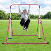 TIXBYGO Turnstang voor kinderen, tuin, rekstang, roestvrij staal, gymnastiekstang, opvouwbaar, outdoor, fitness, in hoogte verstelbaar, voor kinderen van 3 tot 8 jaar, tot 100 kg belastbaar, roze TIXBYGO Turnstang voor kinderen, tuin, rekstang, roestvrij staal, gymnastiekstang, opvouwbaar, outdoor, fitness, in hoogte verstelbaar, voor kinderen van 3 tot 8 jaar, tot 100 kg belastbaar, roze