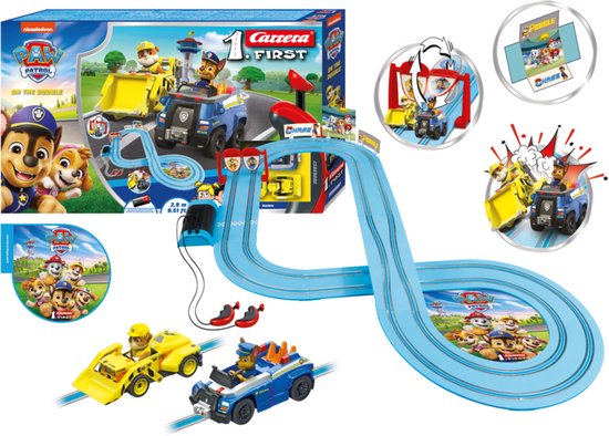 Carrera FIRST Racebaan - First PAW Patrol - On the Double - Chase vs. Rubble - 2,4m
