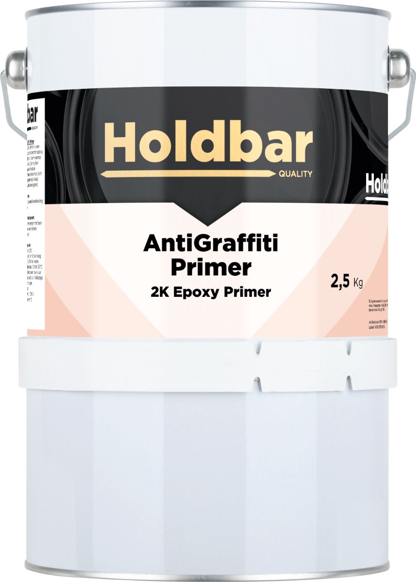 Holdbar Anti Graffiti Primer 2,5 Kg - Primer voor Holdbar Anti Graffiti Coating - Hecht op Hout, Metaal, Kunststof, Steen, Beton, Glas, Tegels, Stuc- en pleisterwerk