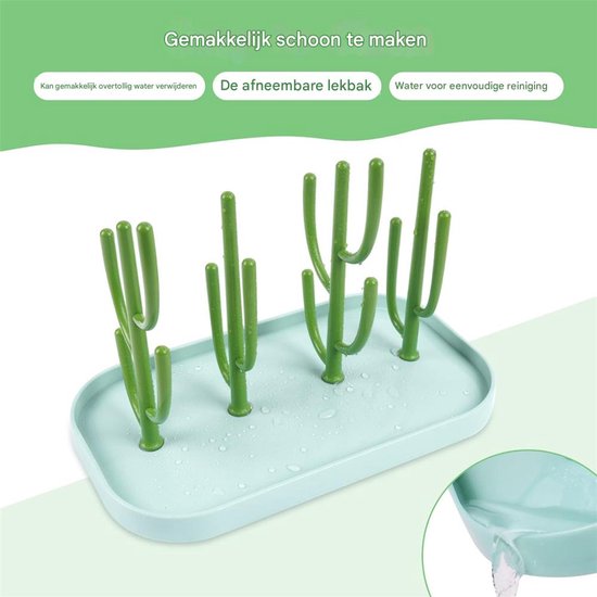 Flessendroogrek - Boomtak Ontwerp - Sneldrogend - Voor Babyflessen & Onderdelen - Hoge Capaciteit - Ouders - Groen - Compact - 1 stuks — afbeelding 5