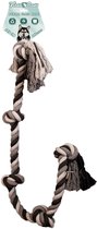 Floss Toss flostouw 145 cm – Hondenspeeltjes - Trektouw hond - Zeer stevig en veilig hondenspeelgoed – Hondentouw van gerecycled katoen – 5 knopen