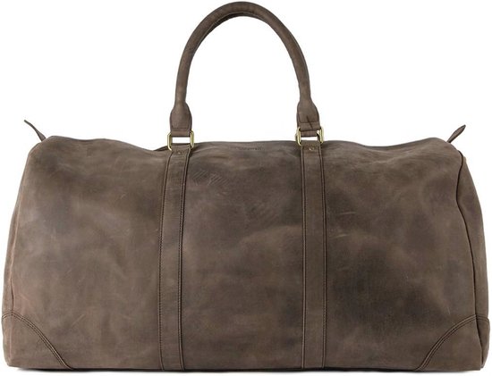 SID & VAIN Reisetasche mit Adressanhänger YALE aus Premium Leder I Sporttasche groß für Herren