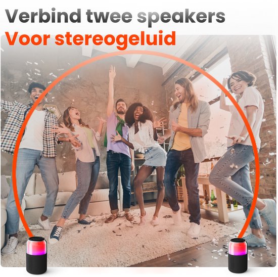 Xssive BSP19 Bluetooth Speaker Draadloos - LED Verlichting - IPX3 Waterbestendig - Lange Batterijduur van Merkloos — afbeelding 5