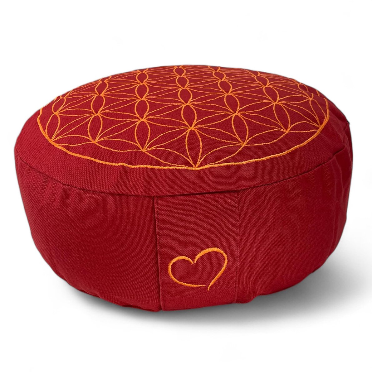 Ibenzoa® Verhoogd Yoga- en Meditatiekussen met Borduursel Bloem des Levens voor Optimale Houding