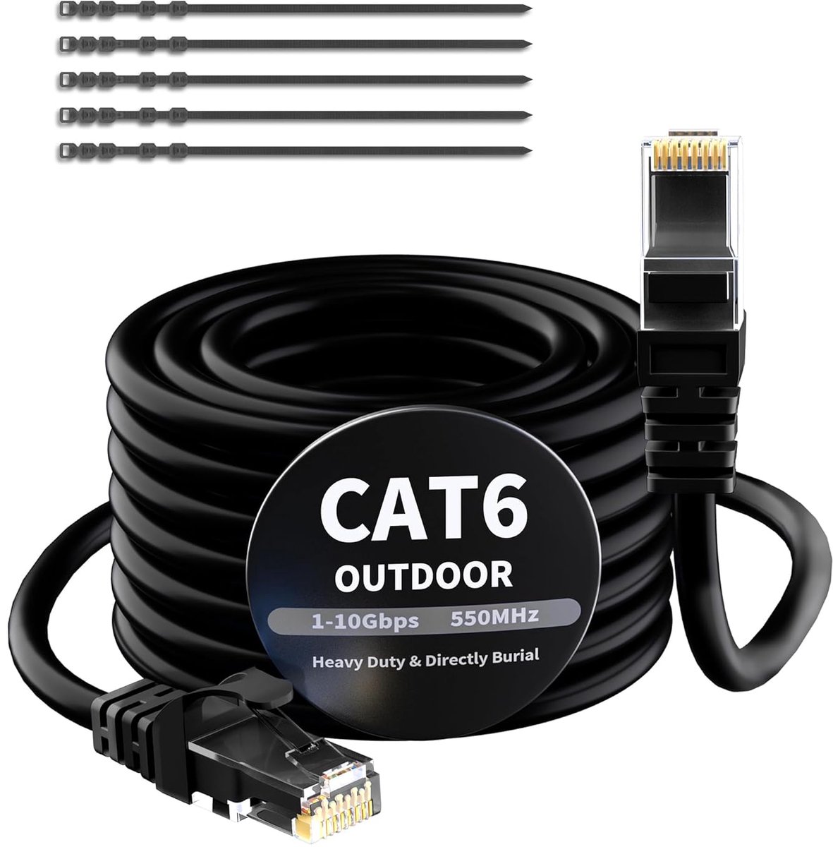 Image of 15 Meter CAT 6 Ethernet-kabel - Waterdicht en Geschikt voor Binnen en Buiten - Gigabit UTP RJ45 LAN-kabel voor Camera's, Routers en Modems