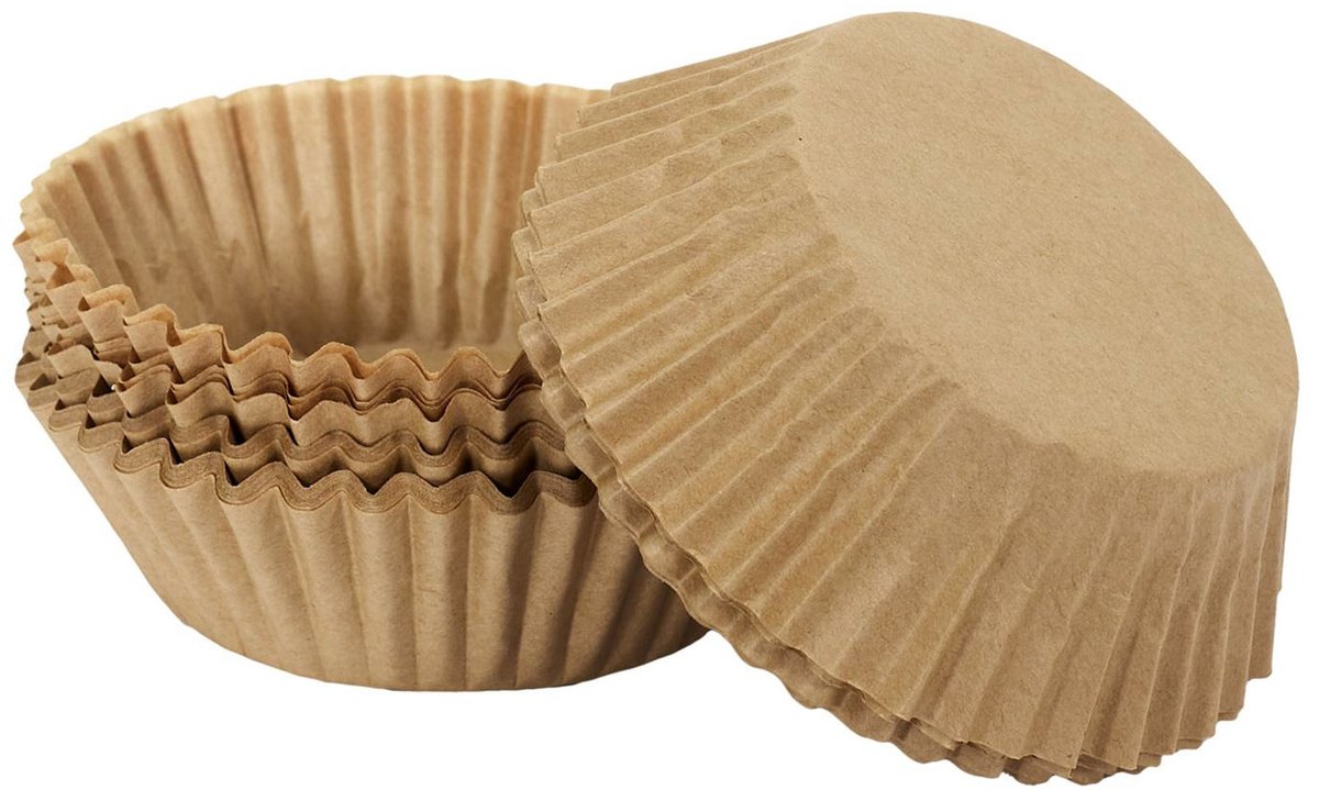 Lily Cook Muffin en cupcakes maken vormpjes - kraft papier - bruin - set 120x stuks - dia 7 cm - zelf taartjes maken