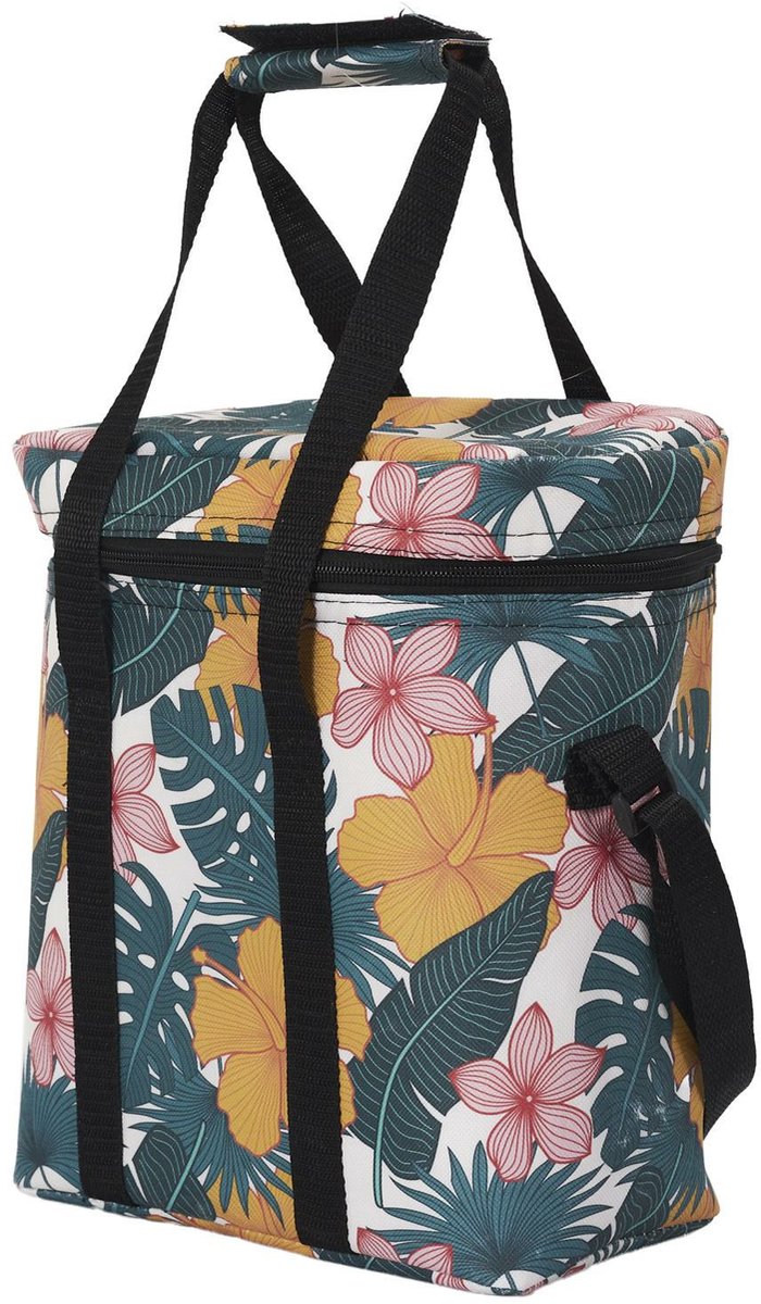 Cook Concept Koeltas Tropical Leafs - voor lunch en drinks - 12L - 30 x 15 x 25 cm - geel van Merkloos — afbeelding 3
