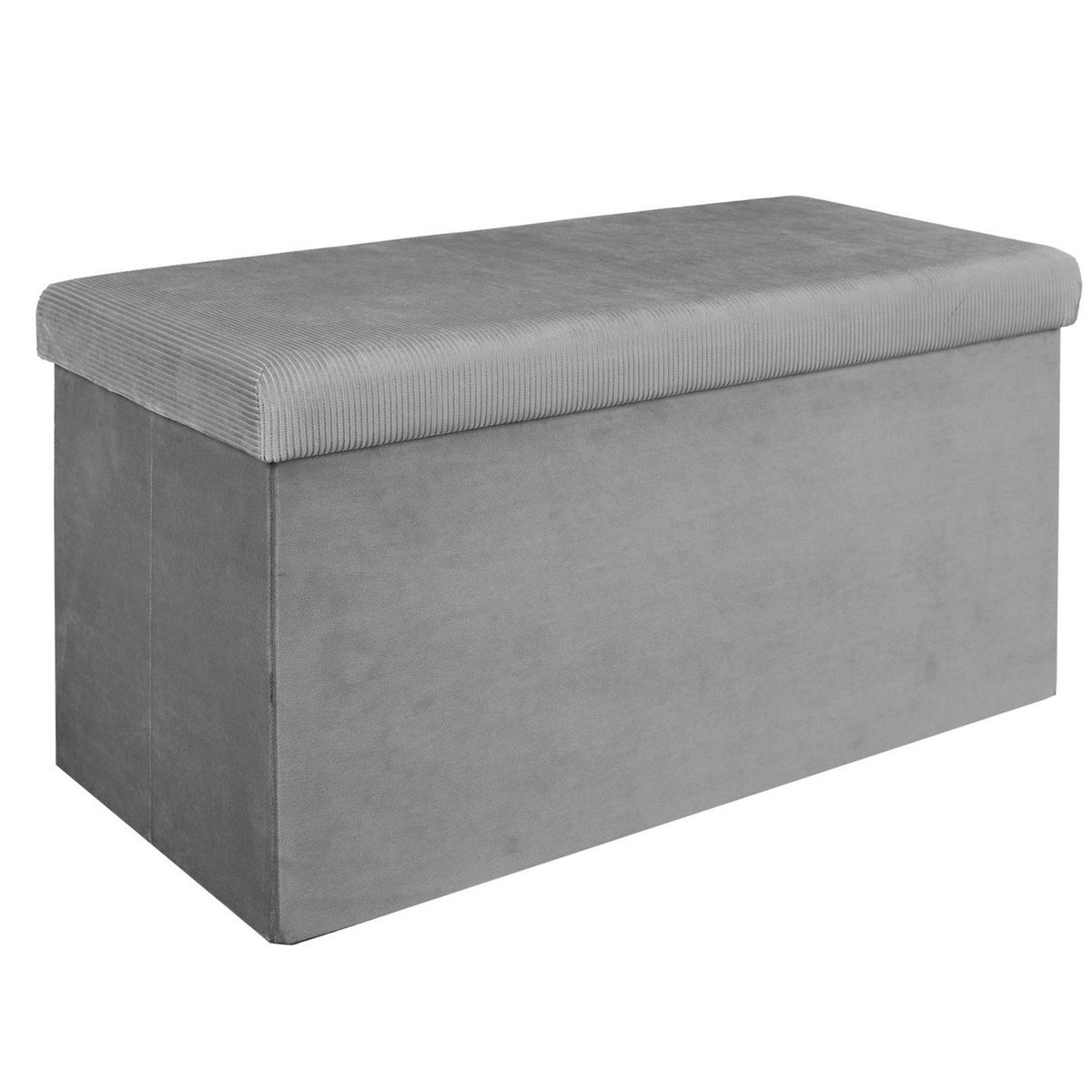 Home Deco - Poef/hocker Velvet - opvouwbaar - grijs - polyester/MDF - 76 x 38 cm