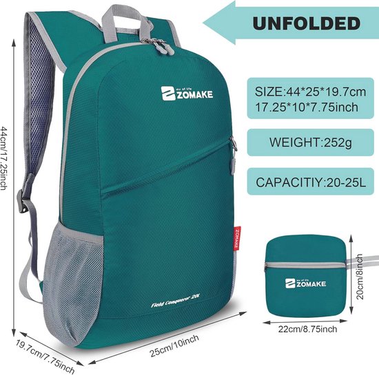 SKYSPER Kleine Rugzak 20L Wandelen Rugzak Lichtgewicht Reizen Dagrugzak