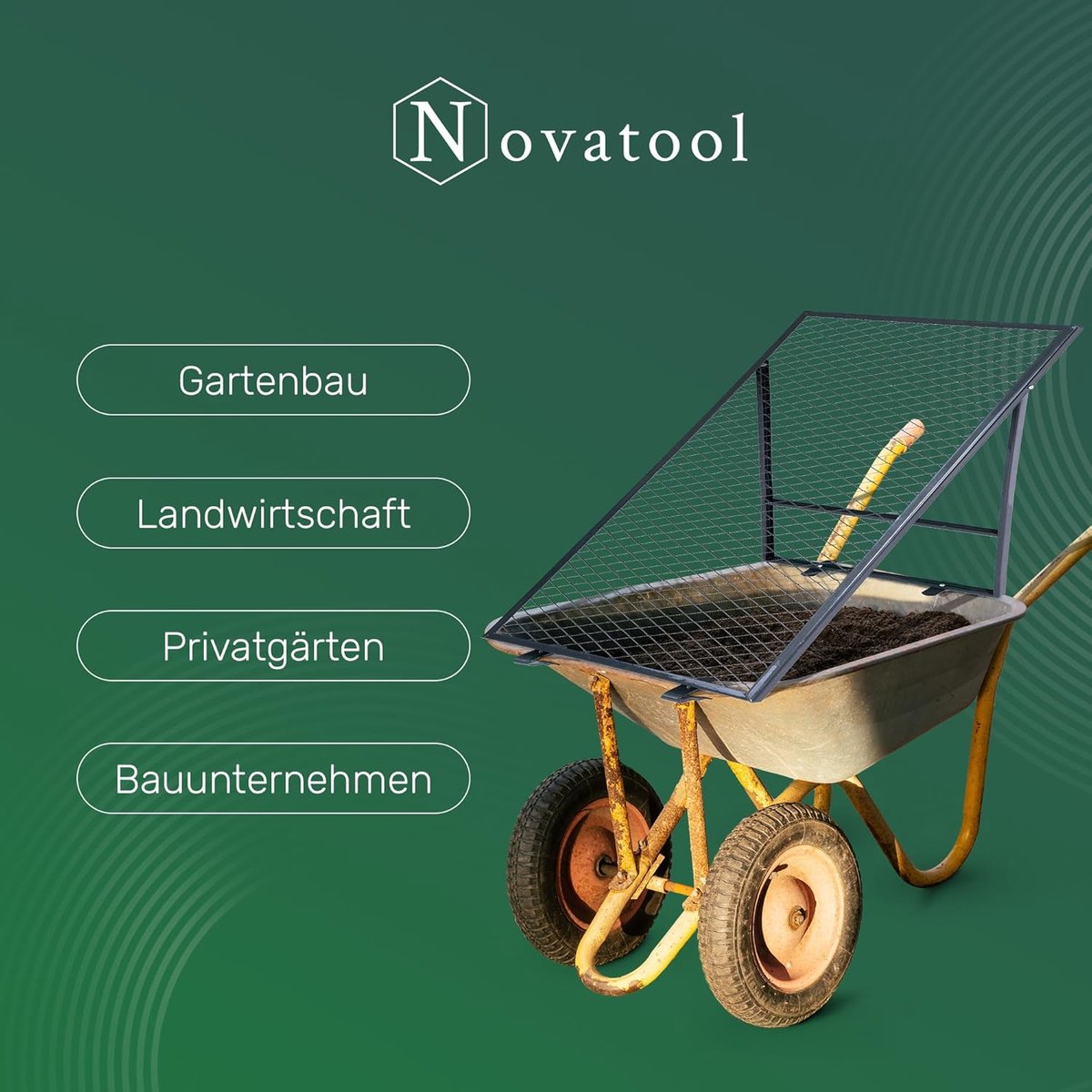 KADAX doorwerpzeef, doorwerprooster van staaldraad, tuinzeef, stalen zeef, zandzeef, rechthoekige bouwzeef voor zand en compostzeven & aarde en stenen (maaswijdte 2,0 x 2,0 cm