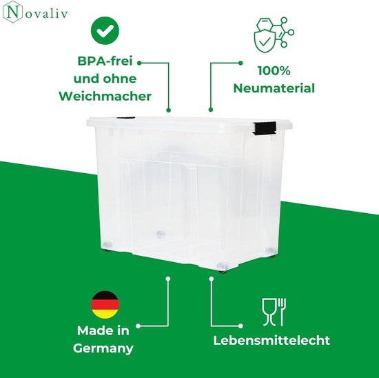 SmartStore Stevige Opbergbox 52L Set van 3 - 50x39x41cm - Leen Bakker