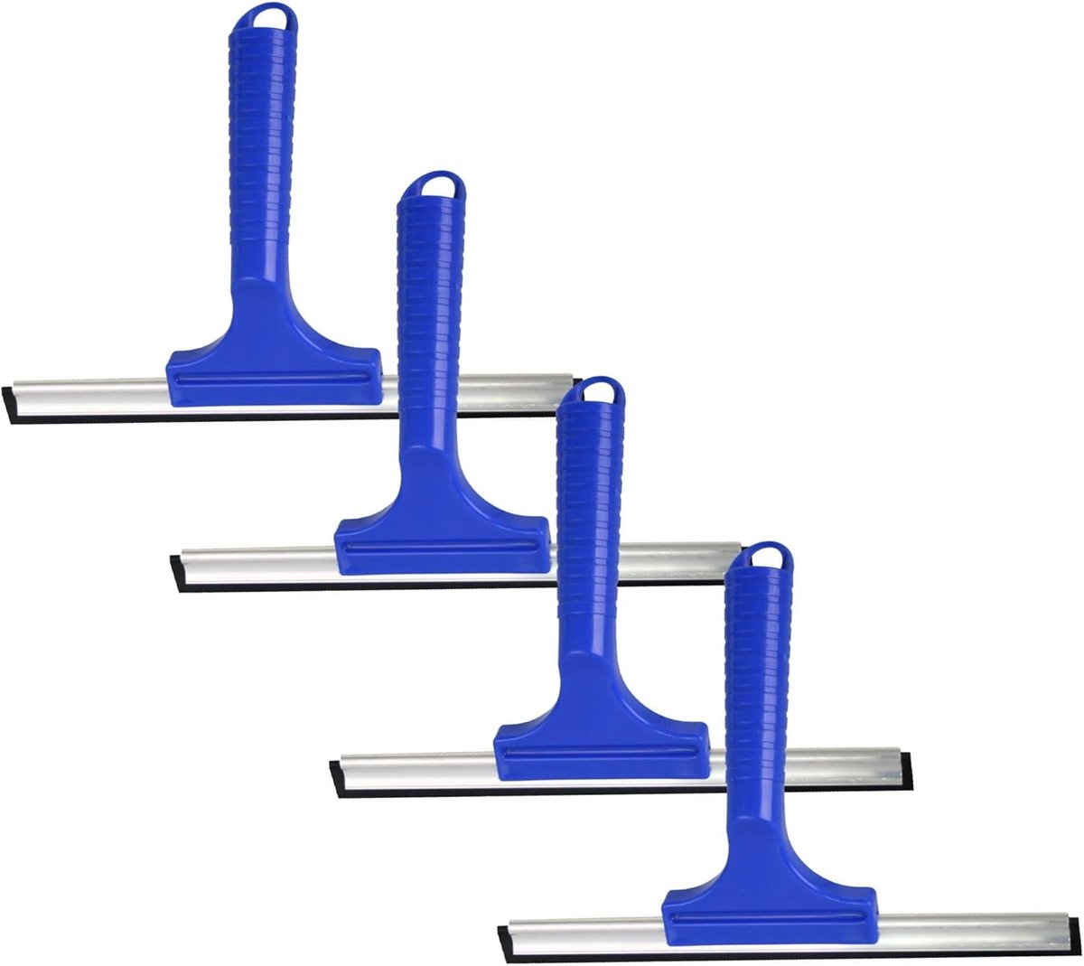 Novaliv 4X raamwisser 23 cm aluminium strip met rubberen lip voor streeploos verwijderen, blauwe raamreiniger, raamlip, raamwisser, raamreiniger, raamwisser, douchewisser