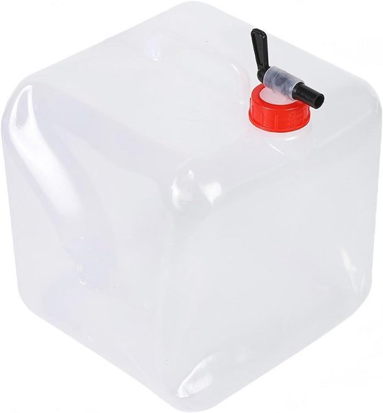 Foto: Lichtgewicht opvouwbare watercontainer met kraan ideaal voor kamperen wandelen en noodgevallen