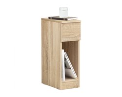 SoBuy Smalle Nachtkastjes - Bijzettafels met Lade en Plank - Natuur, 20x35x60 cm, FBT111-N - Voor Slaapkamer, Woonkamer en Kleine Ruimtes