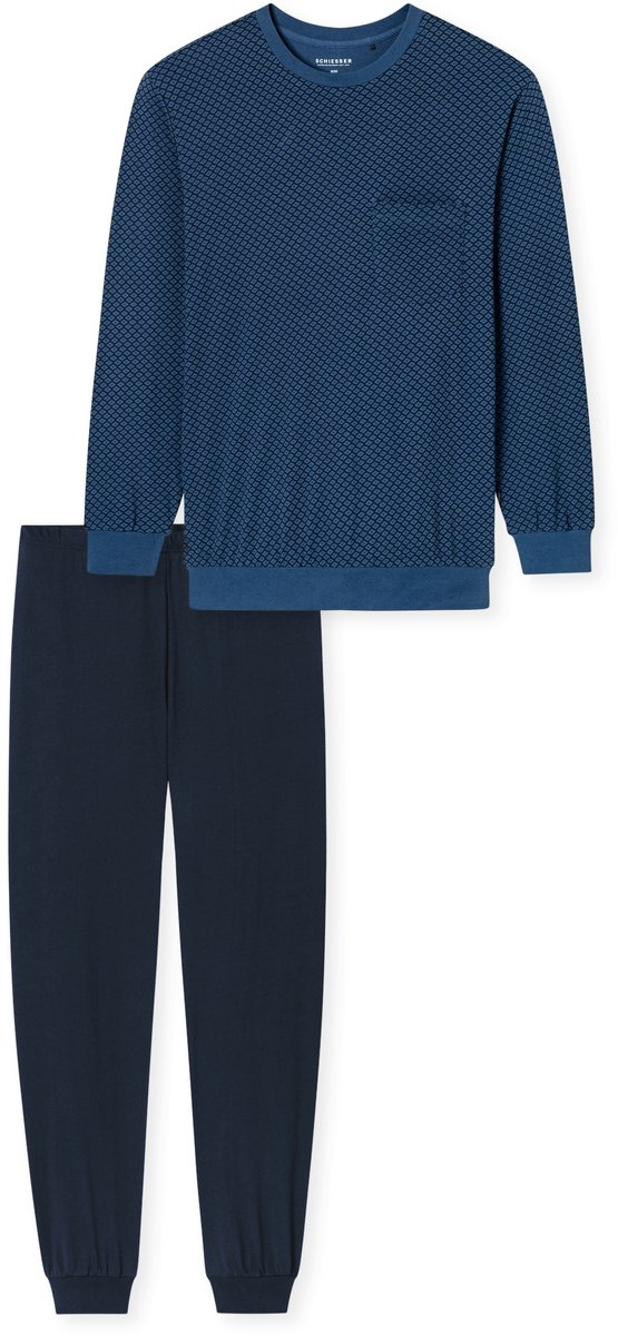 Schiesser Comfort Essentials – Pyjama – 181156 – Atlantic Blue – atlantisch blauw