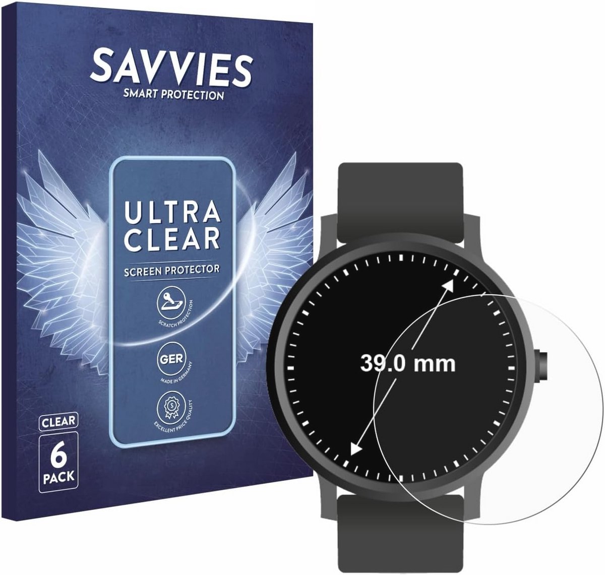Schermbeschermer voor Rond Horloge (ø: 39 mm) - 6 Stuks Ultra Transparant