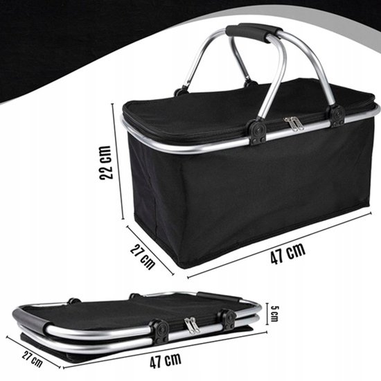 Panier pique-nique pliable - Sac isotherme - Sac de plage - Panier isotherme - 30 litres