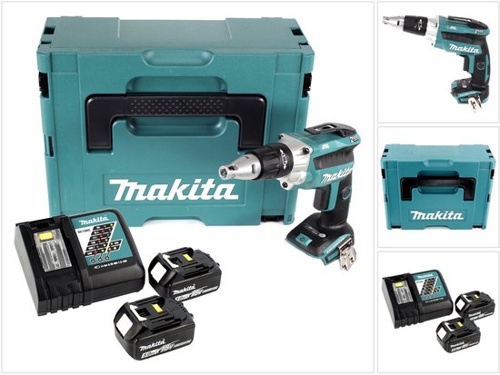 Makita DFS 250 RTJ accu-droogbouwschroevendraaier 18 V borstelloos + 2x oplaadbare accu 5.0 Ah + lader + Makpac