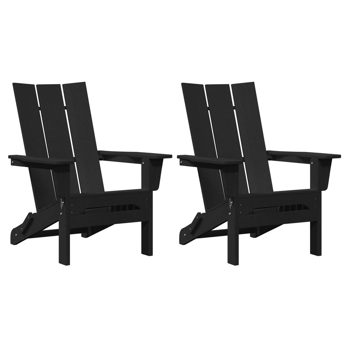 vidaXL - Tuinstoel - 2 - st - Zwart - Polyetheen