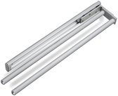 SOTECH Aluminium Handdoekhouder TED 2-armig EV1 geanodiseerd (450 - 730 mm, uitschuifbaar, draaibaar) Telescopische handdoekdroger geschikt voor badkamer of keuken