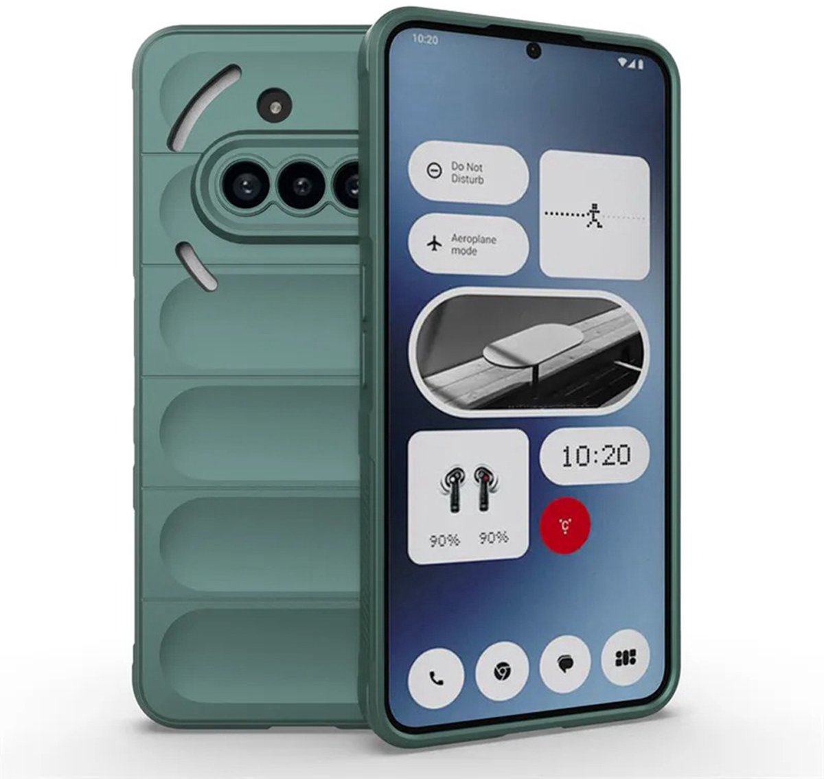 MobyDefend Hoesje - Geschikt voor Nothing Phone (3a) - TPU Gripcase - Groen
