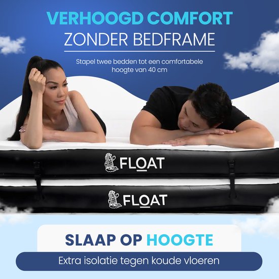 FLOAT Gemina - 3in1 Luchtbed met Elektrische pomp - 190x99x20 cm - Stevig Luchtmatras - Lichtgewicht voor camping - Twee 1 persoons luchtbedden van Merkloos — afbeelding 2