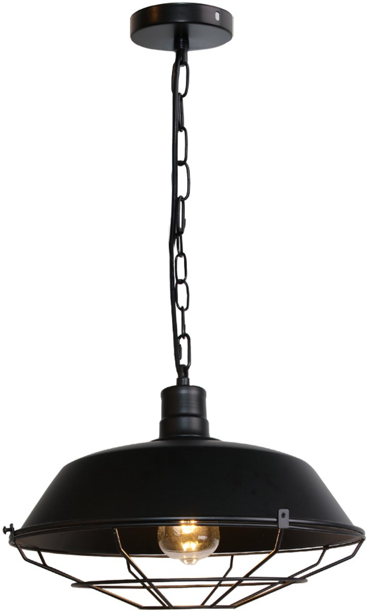 Industrieel Hanglamp Slaapkamer E27 Plafondlamp Woonkamer 36cm Kroonluchter Keuken Zwart