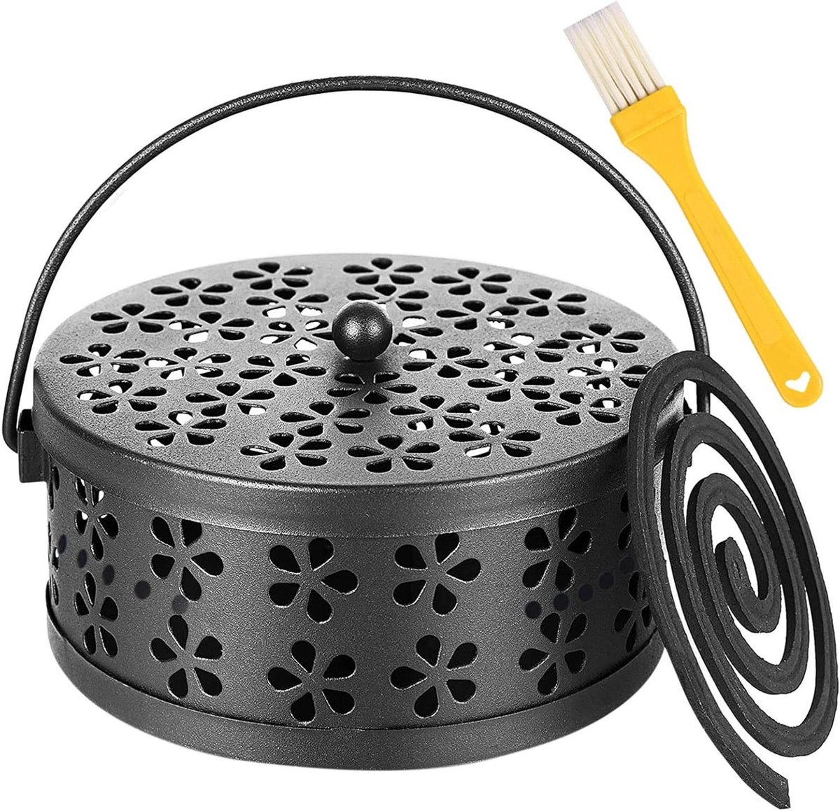 Muggenspiraal houder - Metalen muggenspoelhouder Iron Hollow Mosquito Coils Box