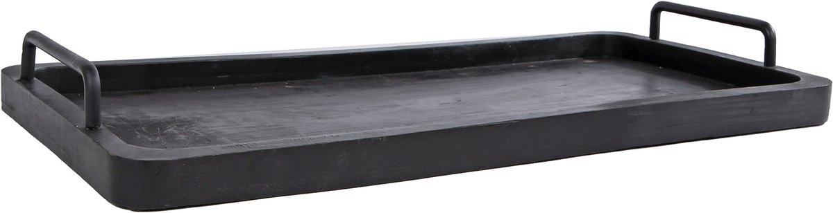 Dienblad - Merkloos - Zwart - Dienblad handvat metaal L zwart hout
