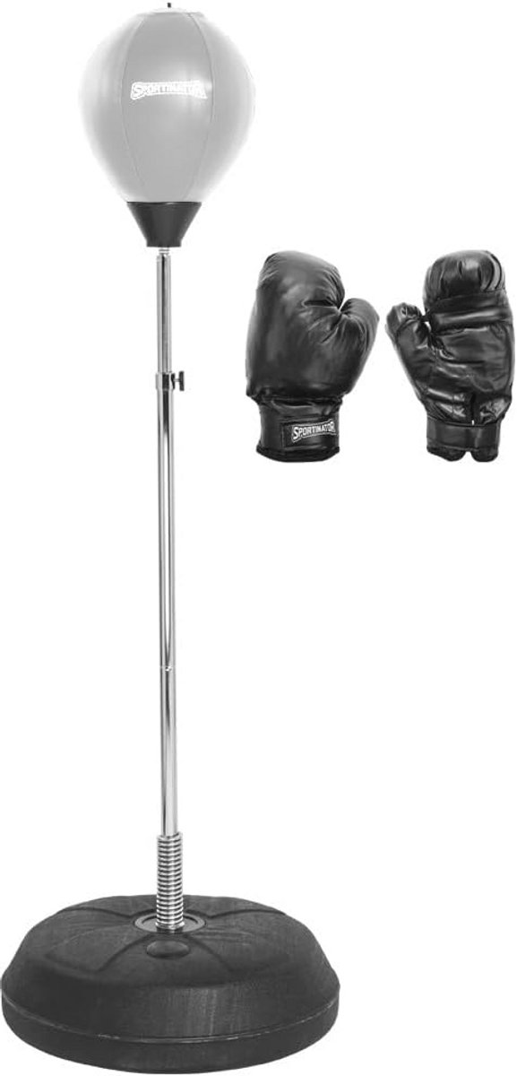 Verstelbare Punchingball Set van 3 met Bokshandschoenen en Bokslamp voor Reflex Training 125-150 cm