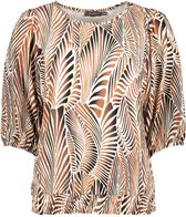 T-shirt Geisha Ella à manches trois-quarts et imprimé 52137 60 Pr.02 Camel/sable Taille femme - 3XL
