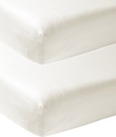 Meyco Baby Uni hoeslaken ledikant - 2-pack - offwhite - 60x120cm