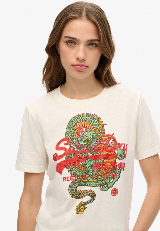 Superdry - Tokyo T-shirt met vintage logo en relaxte pasvorm - Dames - T-shirts