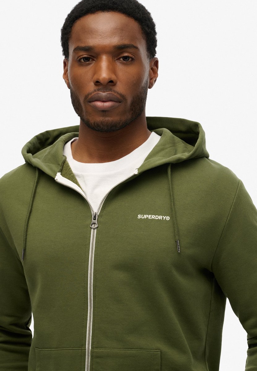 Superdry Effen hoodie met rits Heren Hoodies Groen
