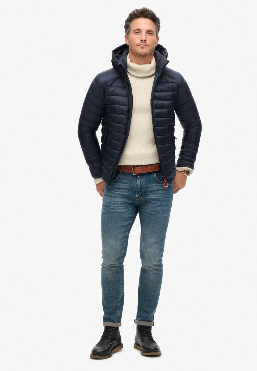 Superdry Hooded Fuji Sport Padded Jkt Heren Jas Eclipse Blauw