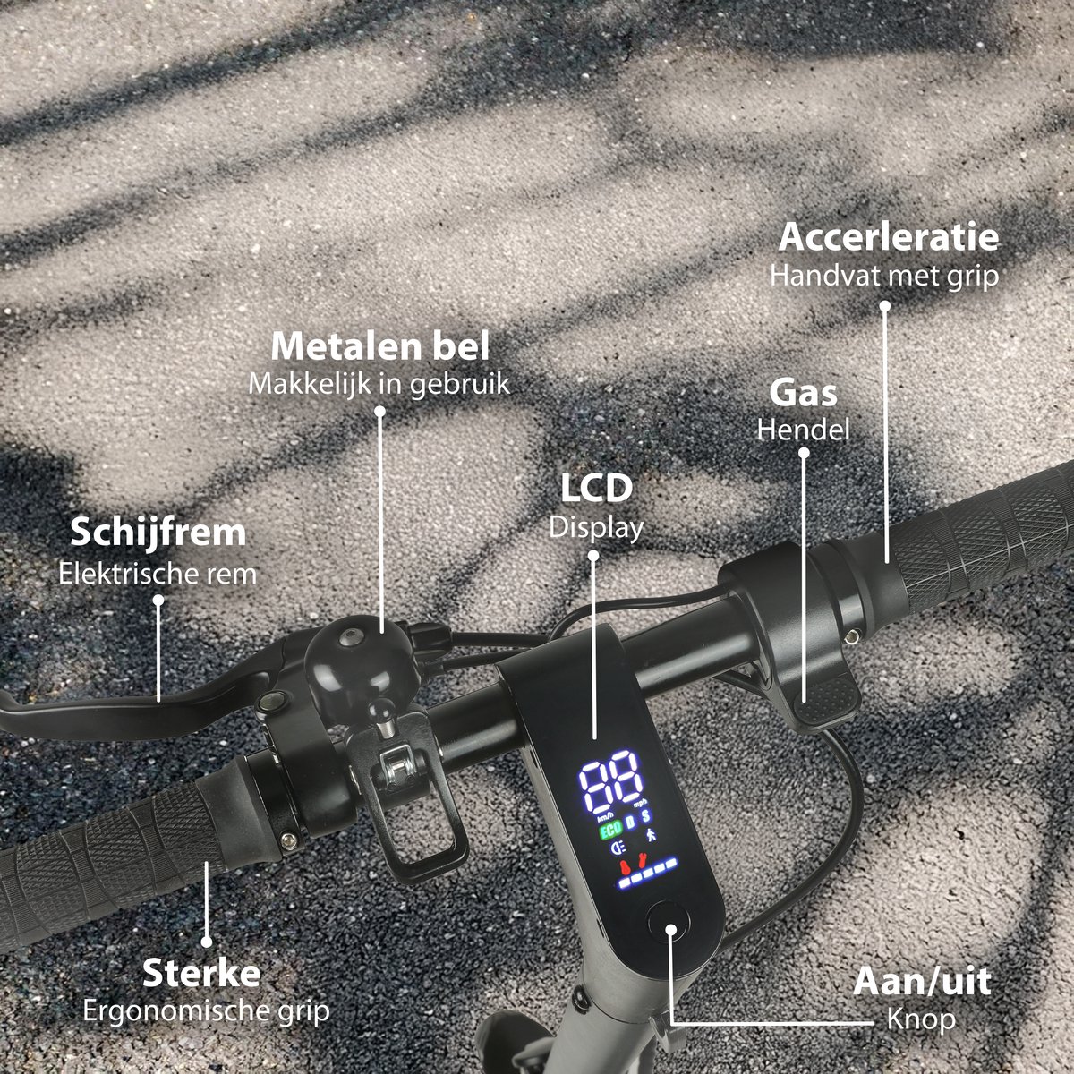 Afbeelding 2 van Elektrische Step - Phreeze E-Step Plus - 350W - 25KM Actieradius - Opvouwbaar - Lekvrije Banden 8,5 Inch - Voorvering