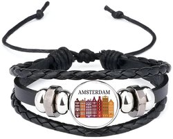 Akyol - amsterdam armband zwart - Amsterdam - amsterdammers - de echte amsterdam liefhebbers - rijtjeshuizen