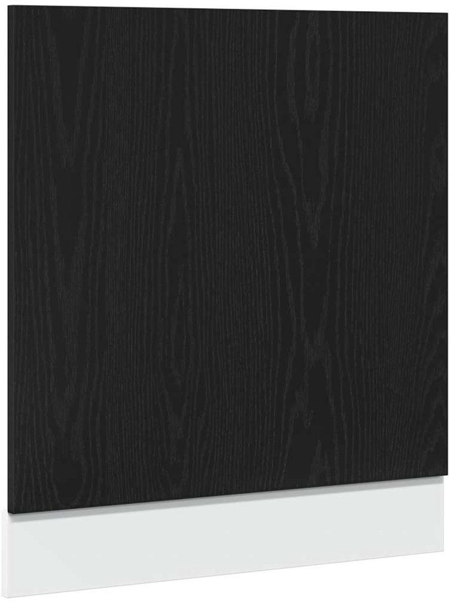 vidaXL - Vaatwasserpaneel - Lyon - 60x1,5x67 - cm - bewerkt - hout - zwart - eiken