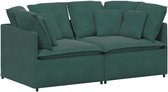 vidaXL - Canapé modulable avec coussins en velours vert foncé