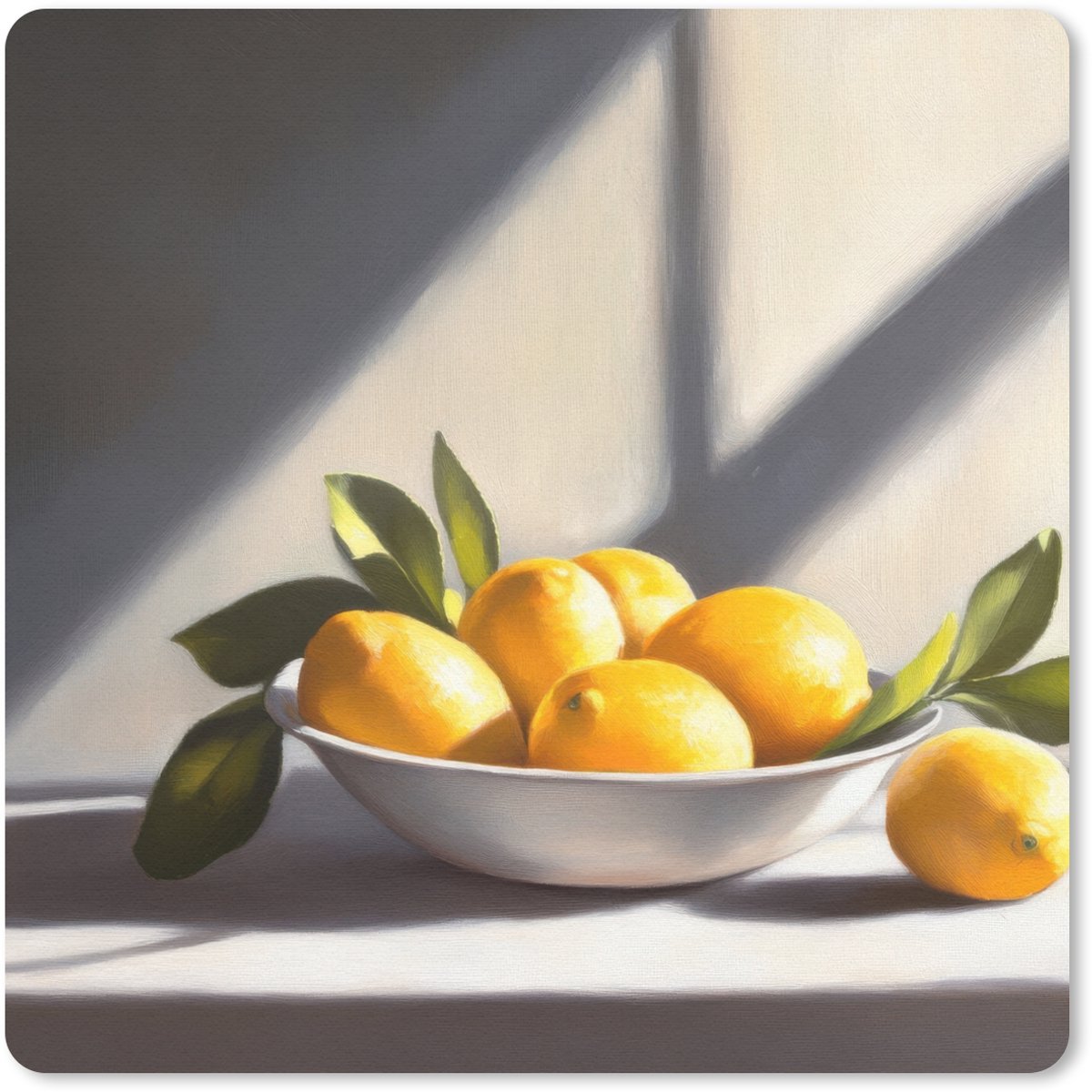 Muismat 30x30 cm - Mousepad Citroenen - Stilleven - Geel - Muismatten