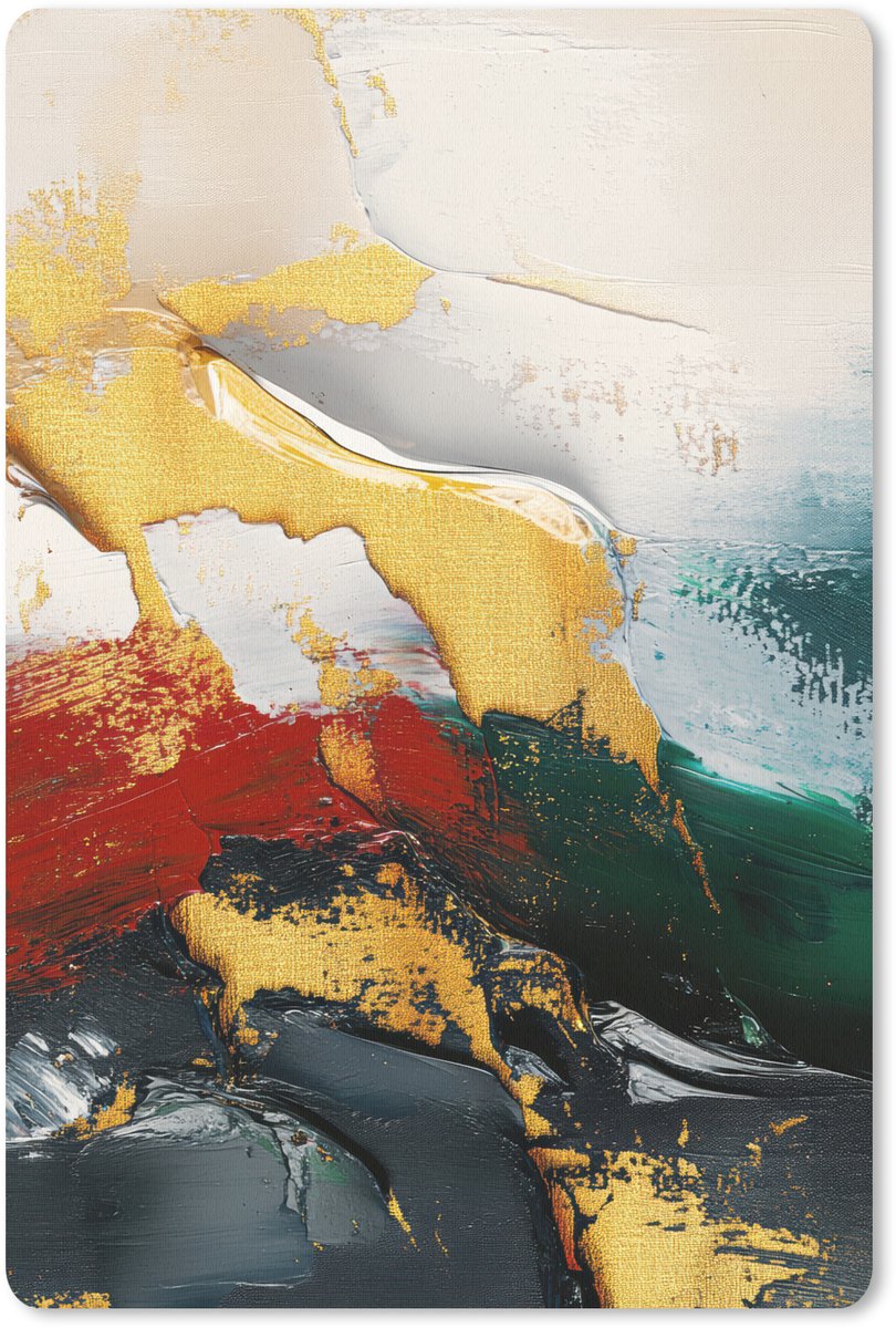 Muismat 18x27 cm - Mousepad Modern - Kerst - Abstract - Goud - Muismatten