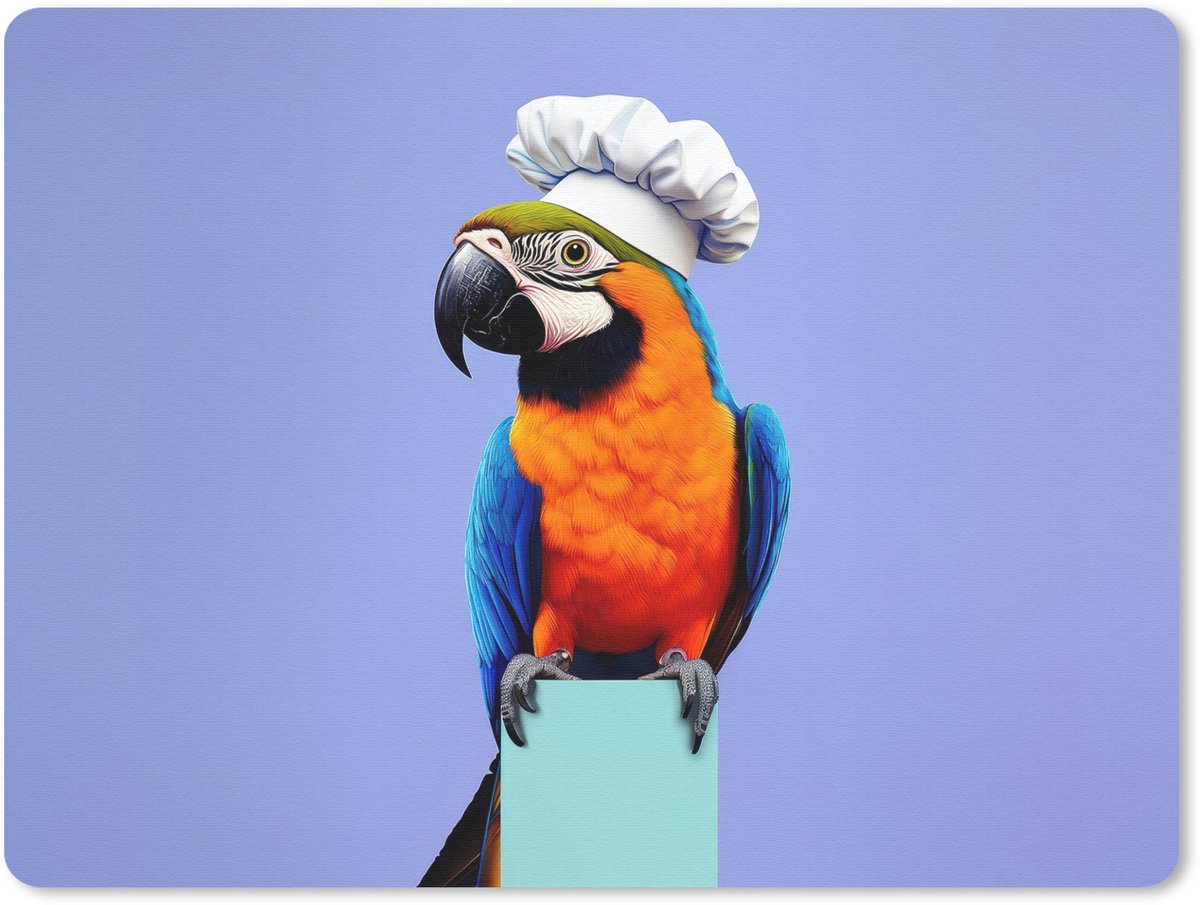 Muismat 23x19 cm - Mousepad Papegaai - Koksmuts - Vogel - Leuk - Muismatten