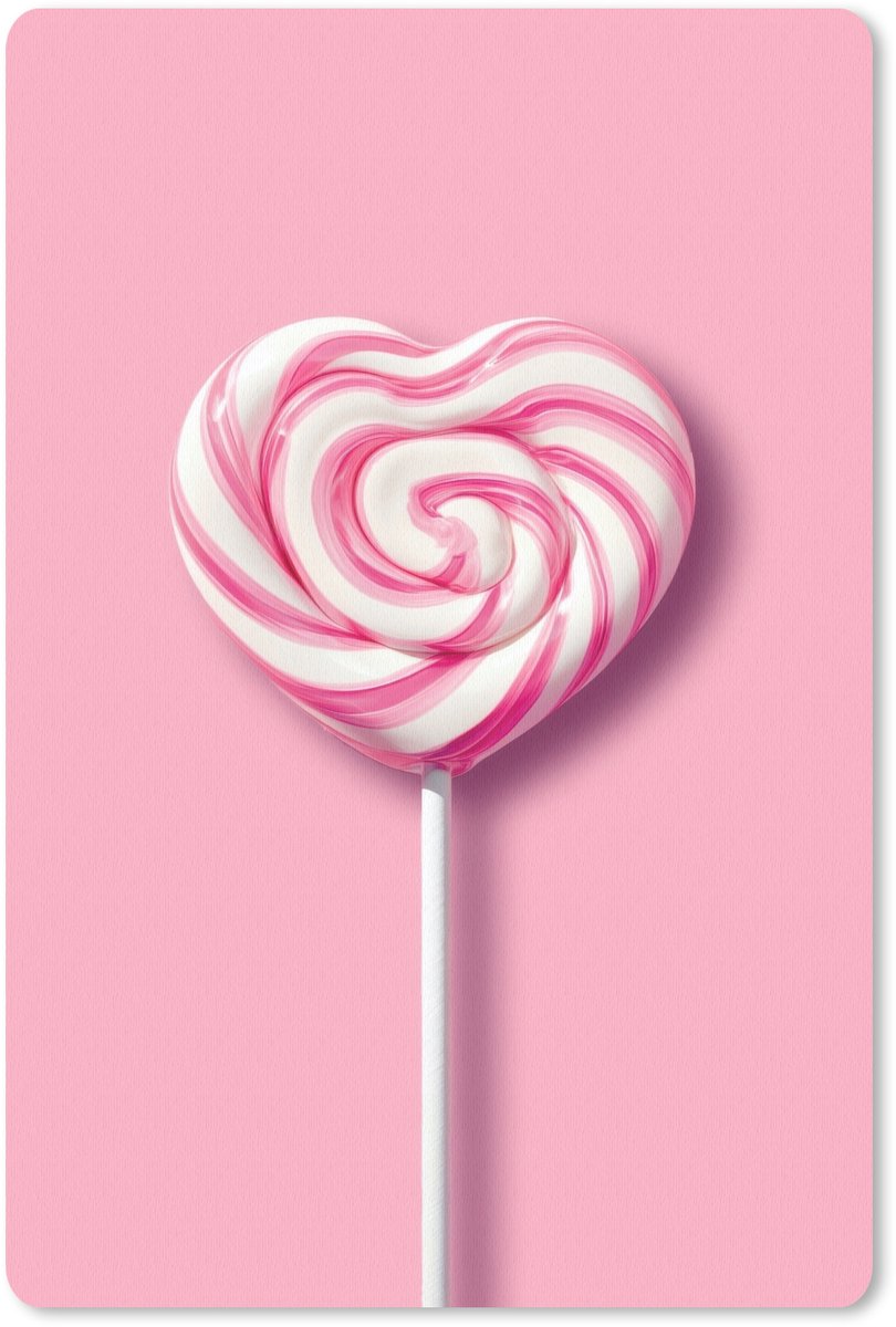 Muismat 18x27 cm - Mousepad Snoep - Lolly - Hart- Roze - Muismatten