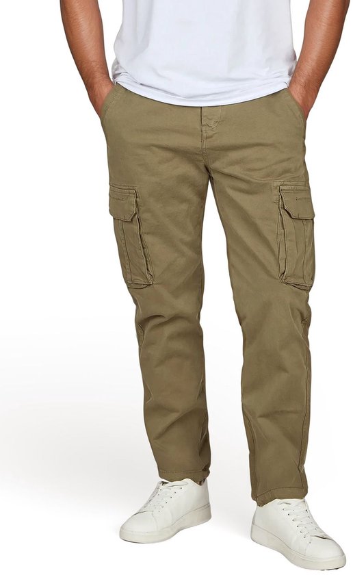 DENIMFY Heren Cargo Broek DFLuke tapered Olijf Volwassenen