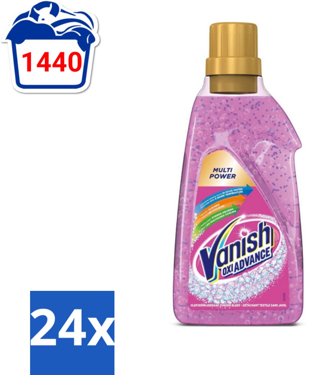 Vanish Oxi Advance - Vlekkenverwijderaar Gel - Zonder Bleek - Gekleurde Was - 750 ml - Voordeelverpakking - 24 stuks