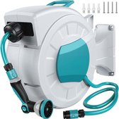 Bol.com Wandslangenbox - Wandslanghaspel - Slanghouder - met Oprolmechanisme - 180° Draaibare Beugel - 10 Functies Sproeimondstu... aanbieding