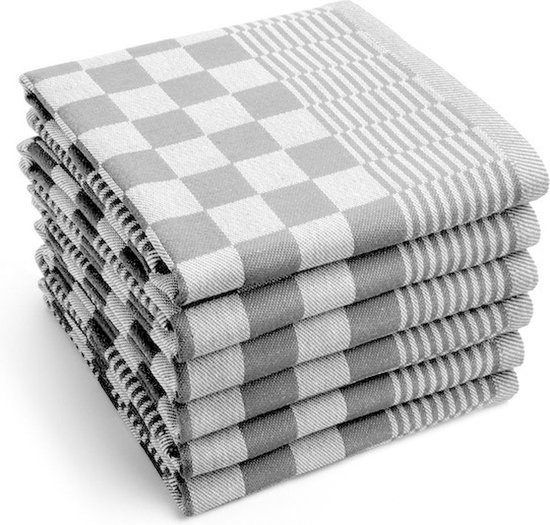 Set de torchons Block Rouge - 65x65 - 6 pièces - Carreaux - Bloc serviettes - 100% coton - Horeca Essuies de vaisselle - Torchons - Torchons à carreaux